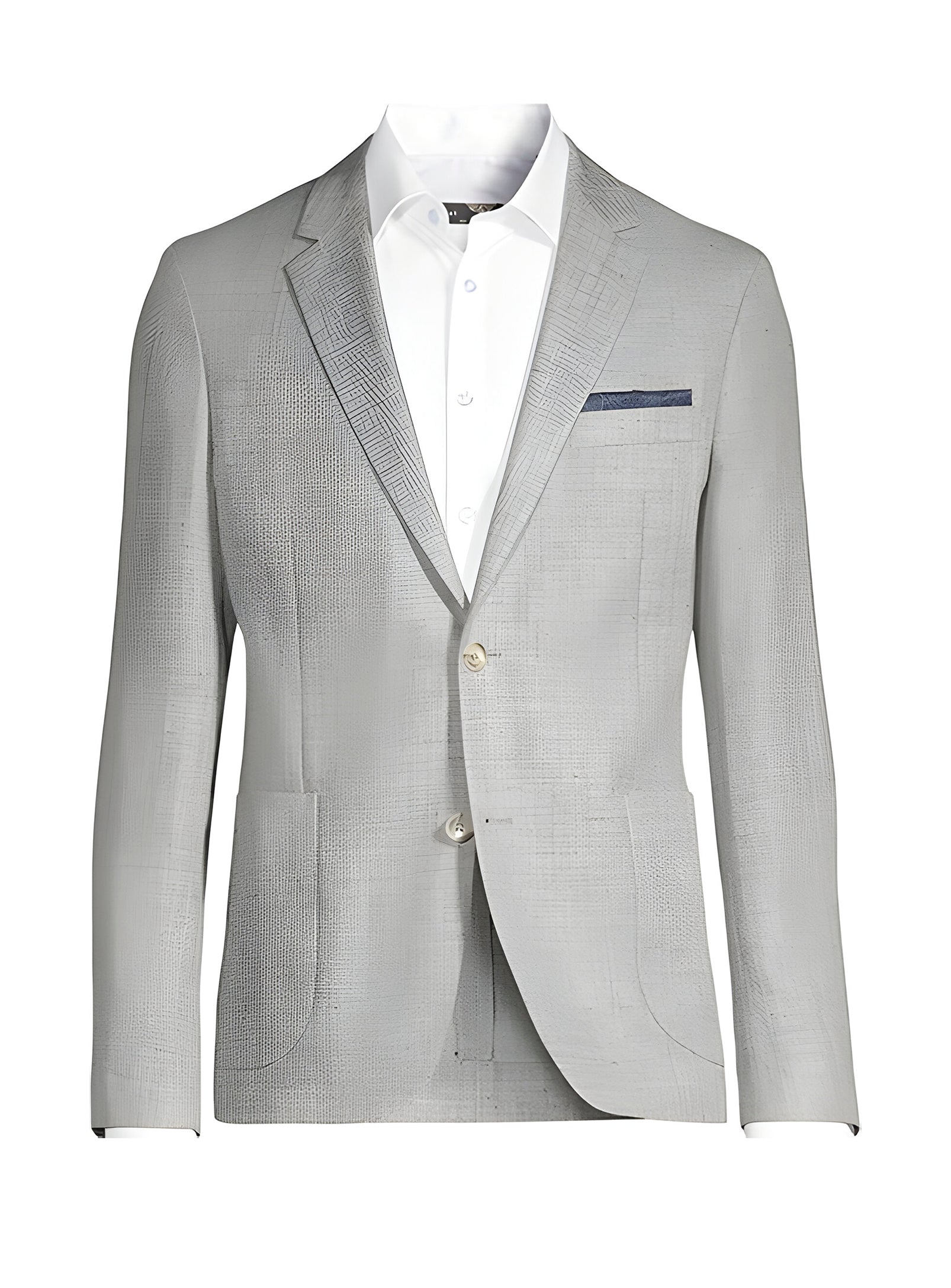 Veston contemporain en lin - Gris clair