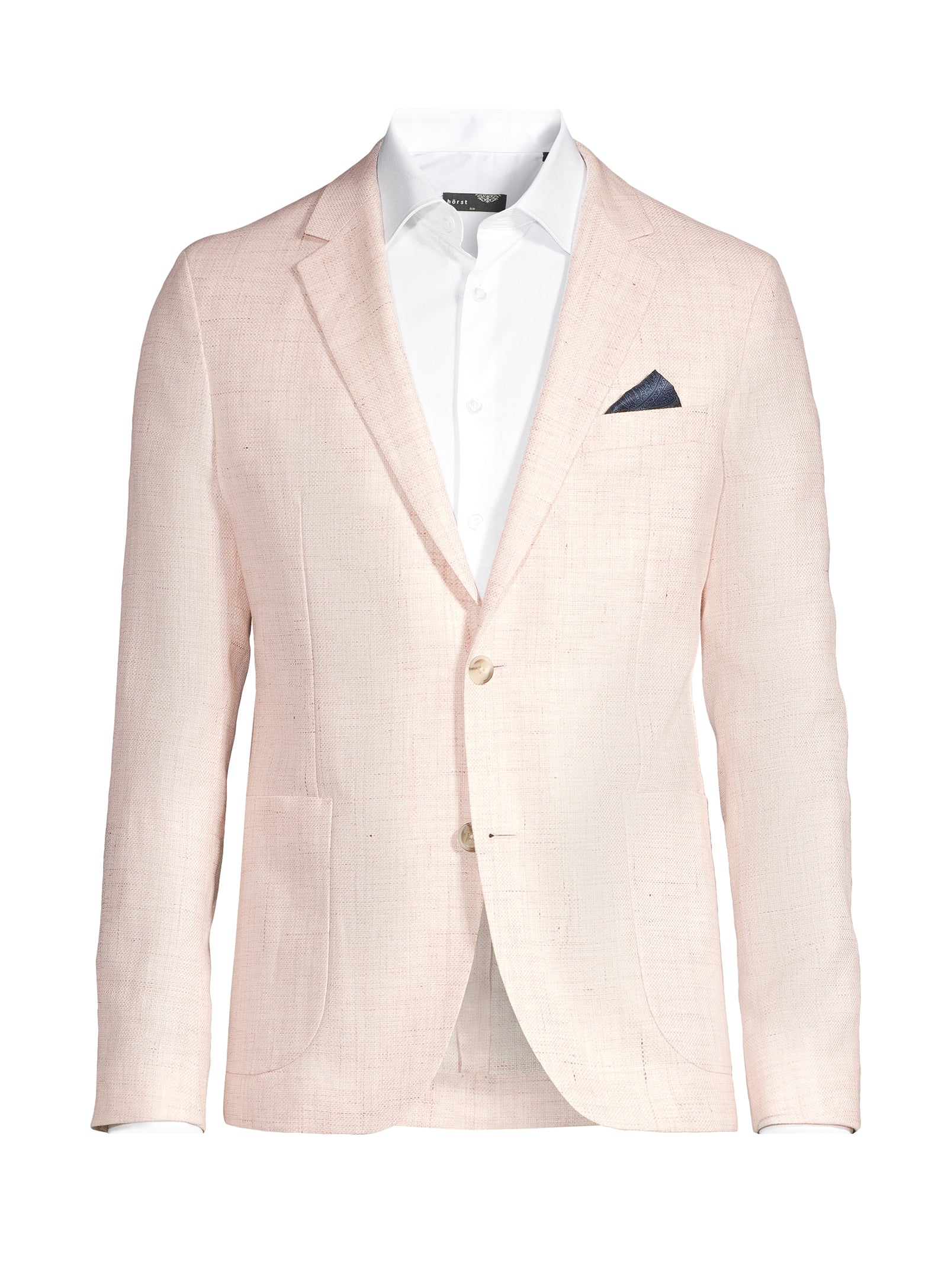 Veston contemporain en lin - Rose clair