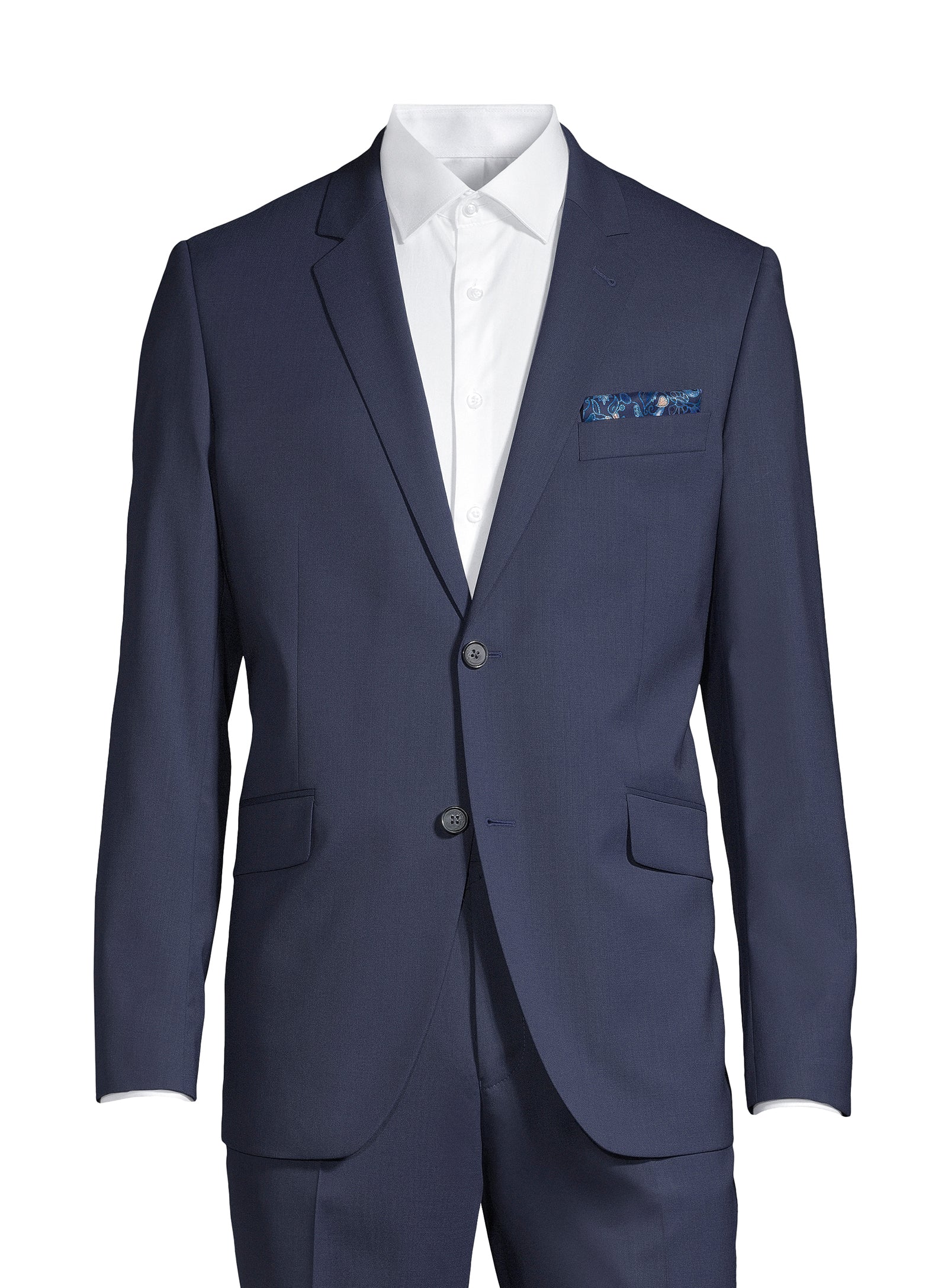 Complet essentiel imbriqué en laine - Bleu moyen