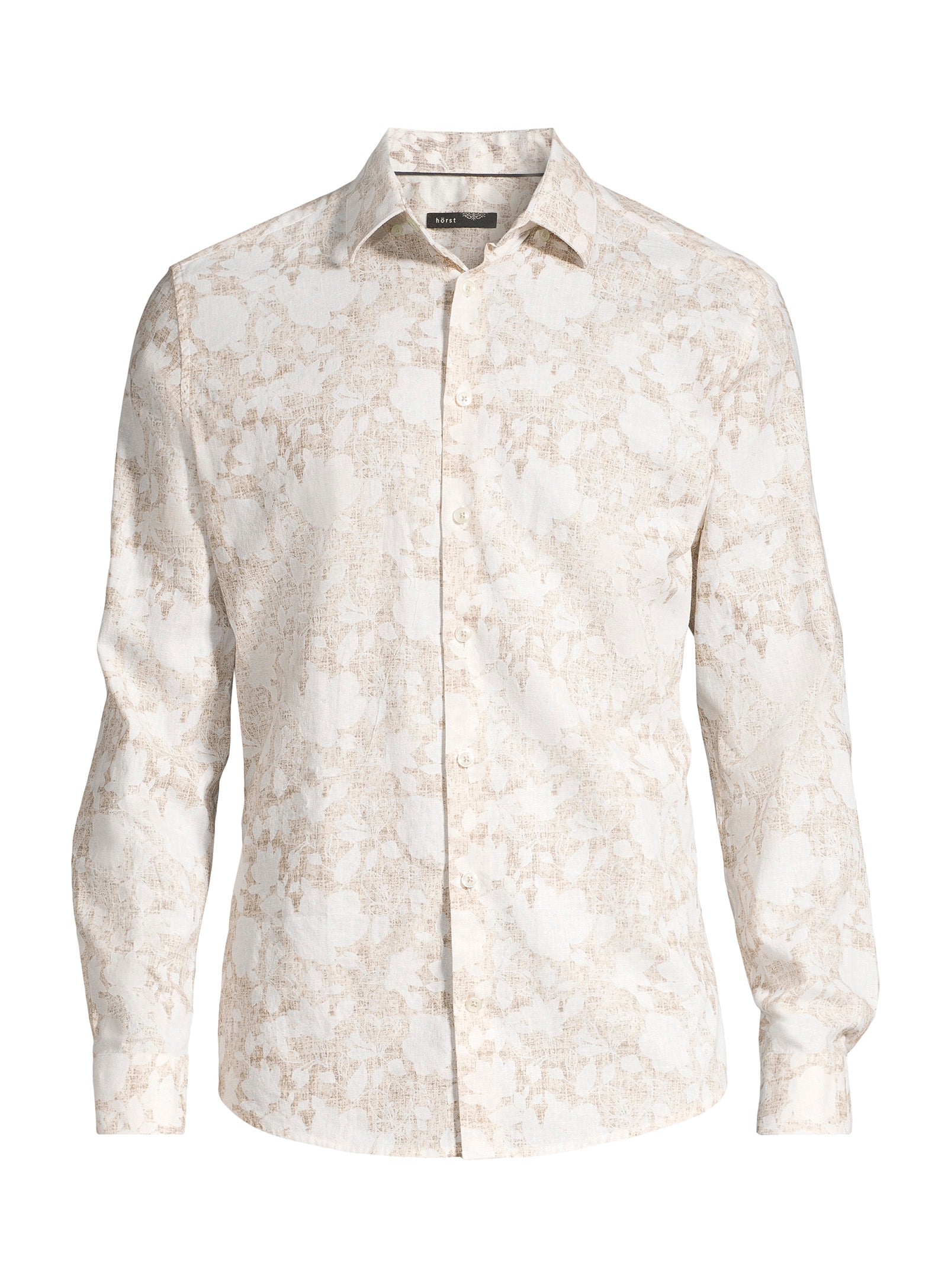 Chemise sport en coton et lin – Brun clair