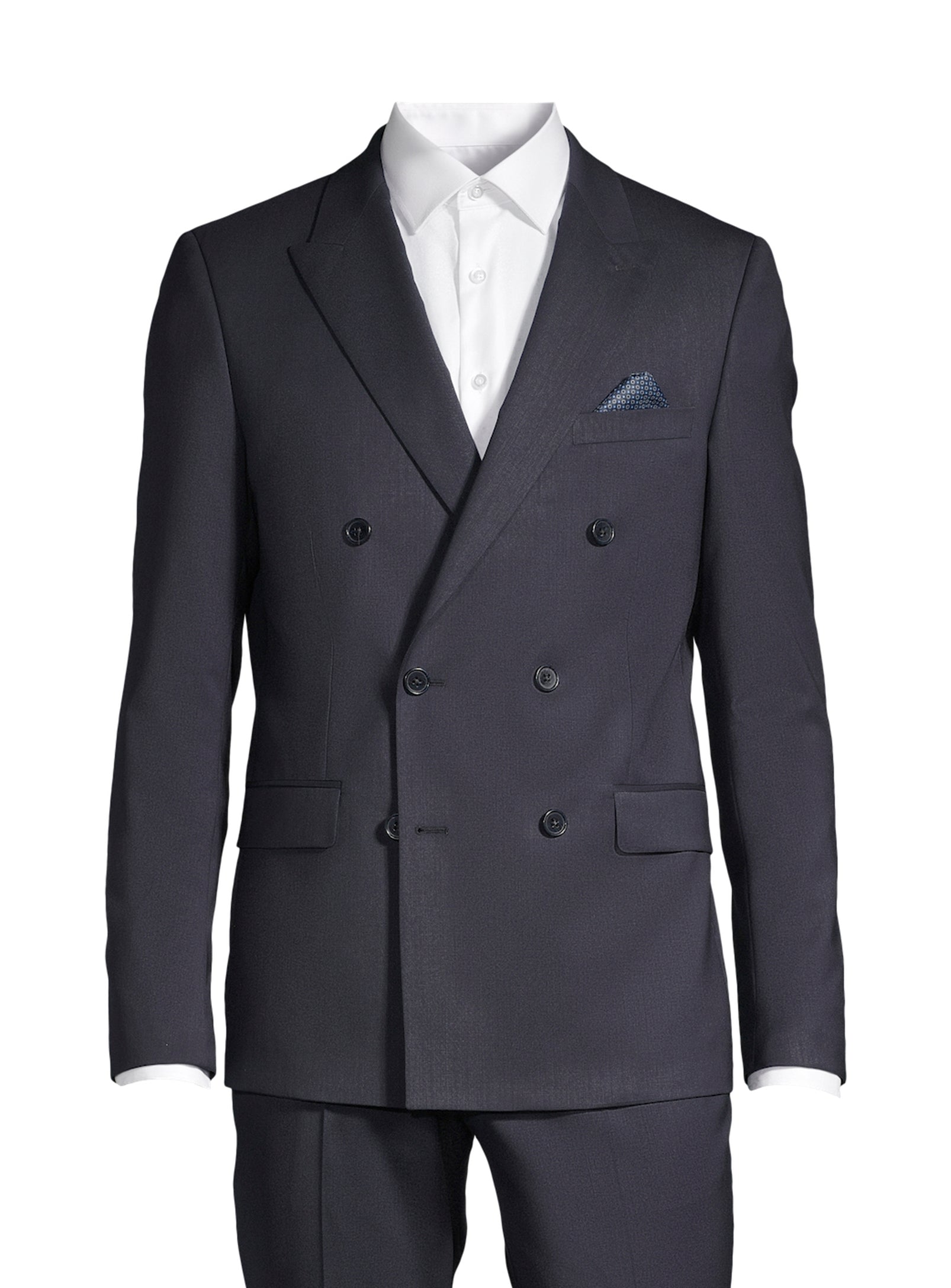 Complet essentiel imbriqué en laine - Bleu marine