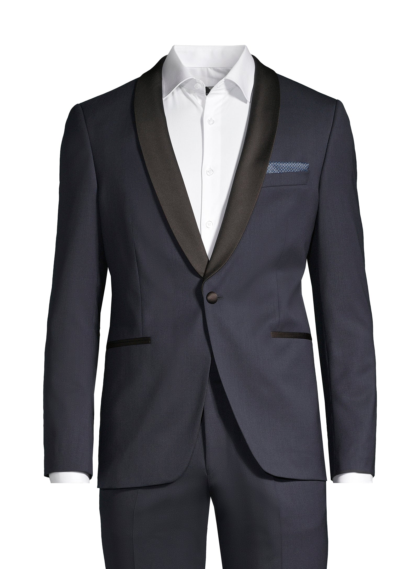 Complet essentiel imbriqué en laine - Bleu marine