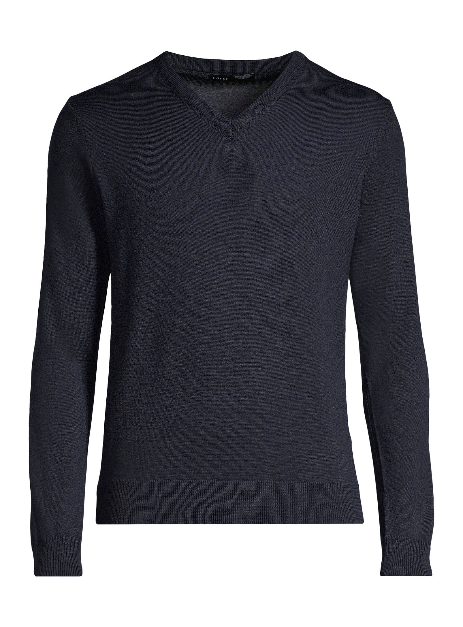 100% Merino Wool V-neck Sweater - Navy