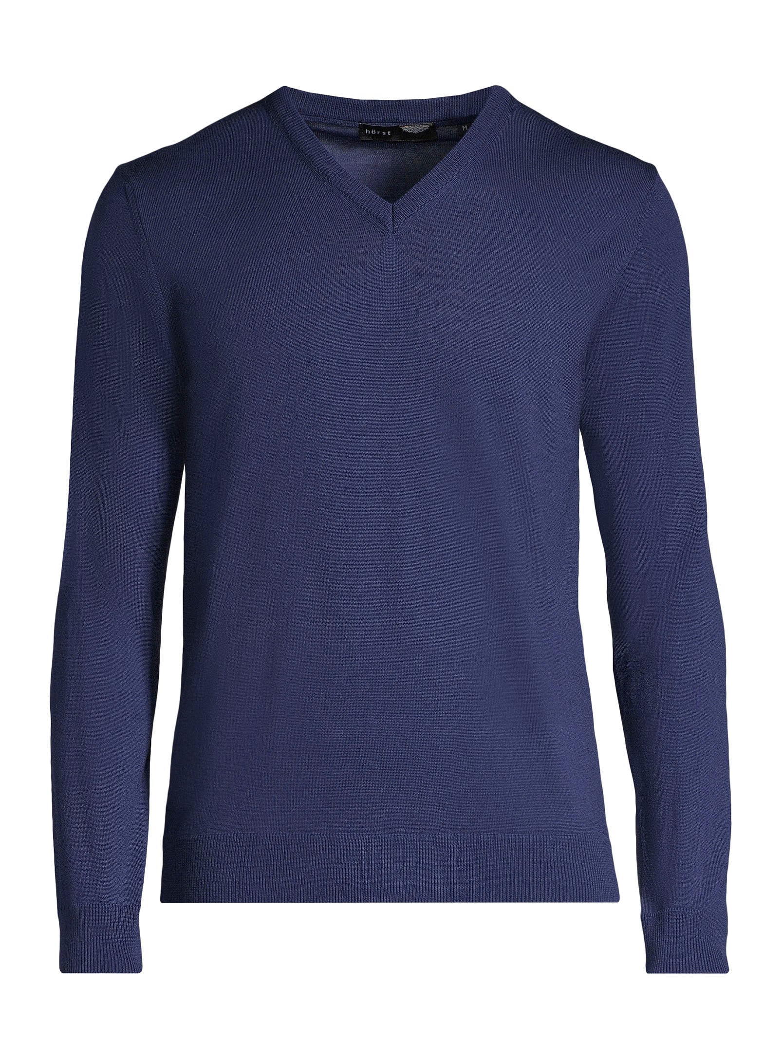 100% Merino Wool V-neck Sweater - Blue