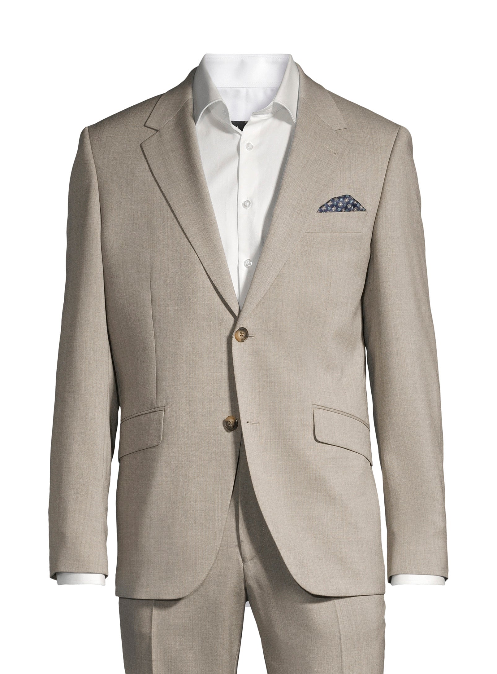 100% Virgin Wool Nested Suit – Beige