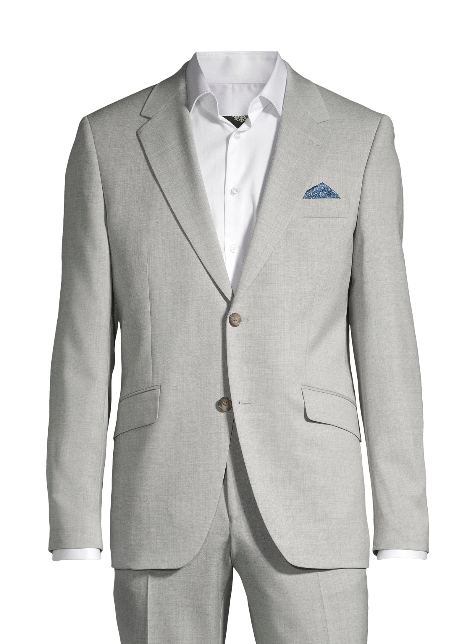 100% Virgin Wool Nested Suit – Light Grey