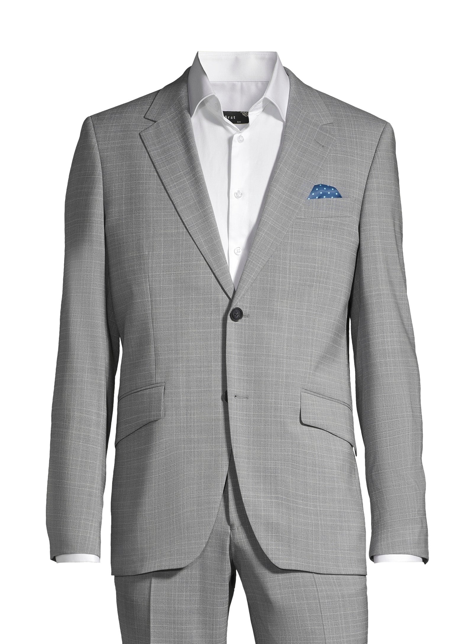 100% Virgin Wool Nested Suit – Light Grey
