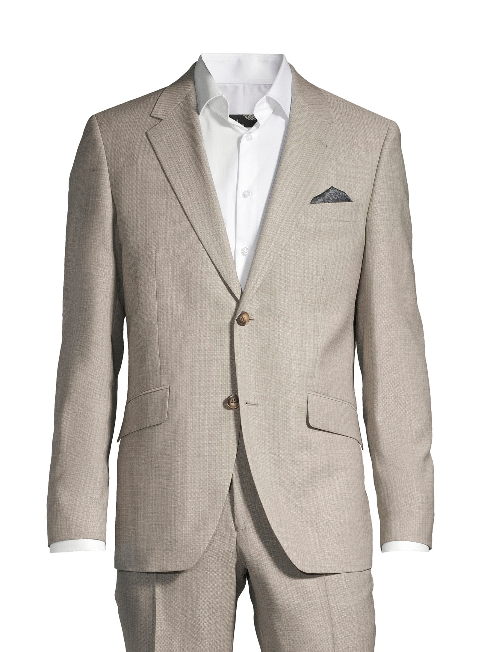 100% Virgin Wool Nested Suit – Beige
