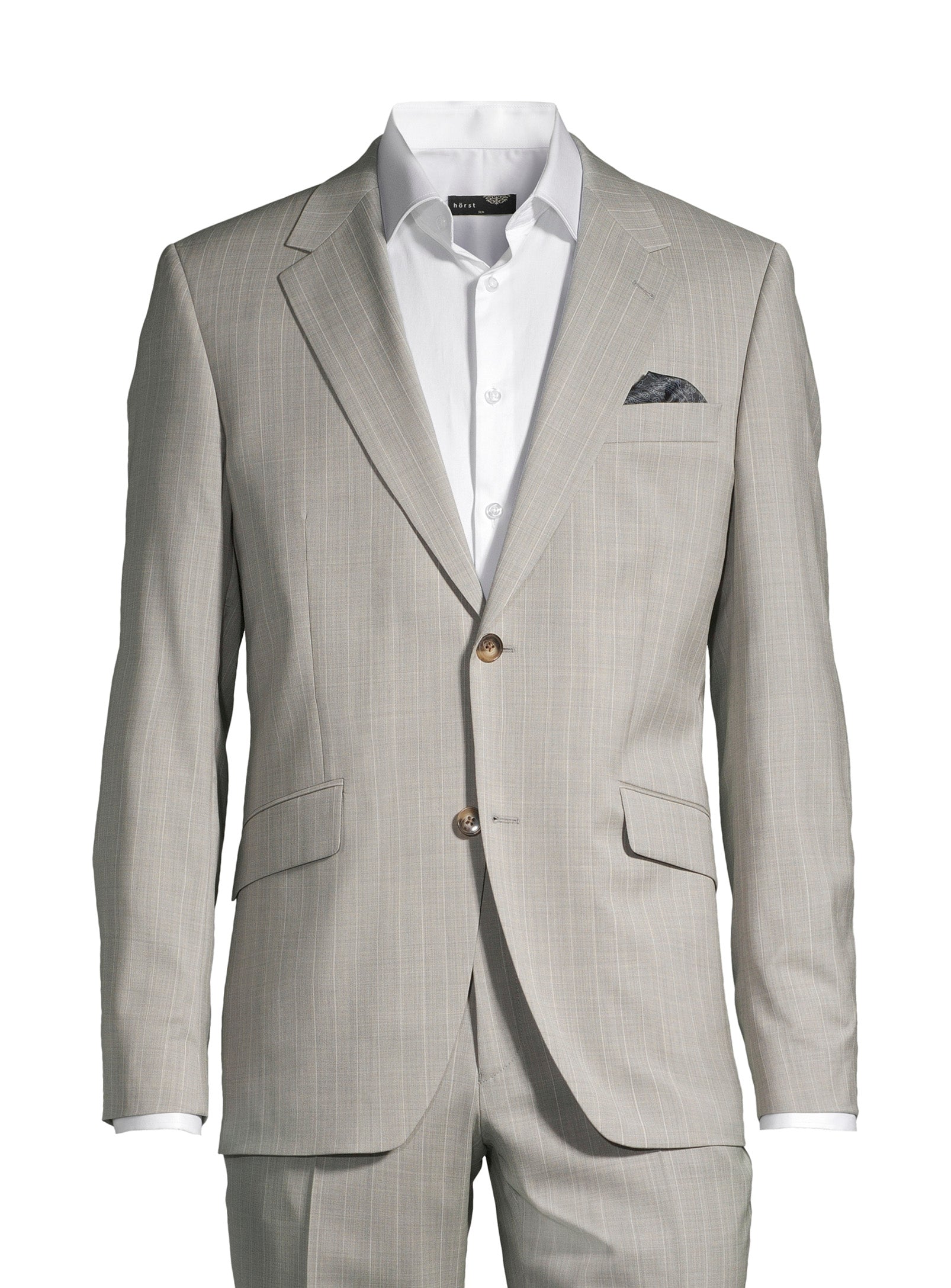 100% Virgin Wool Nested Suit – Light Grey