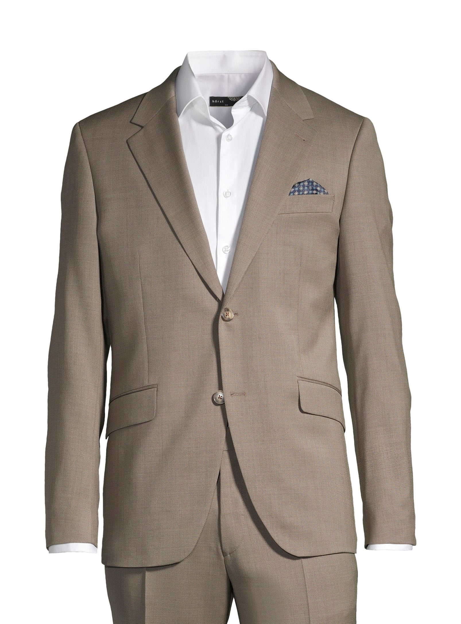 100% Virgin Wool Nested Suit – Taupe