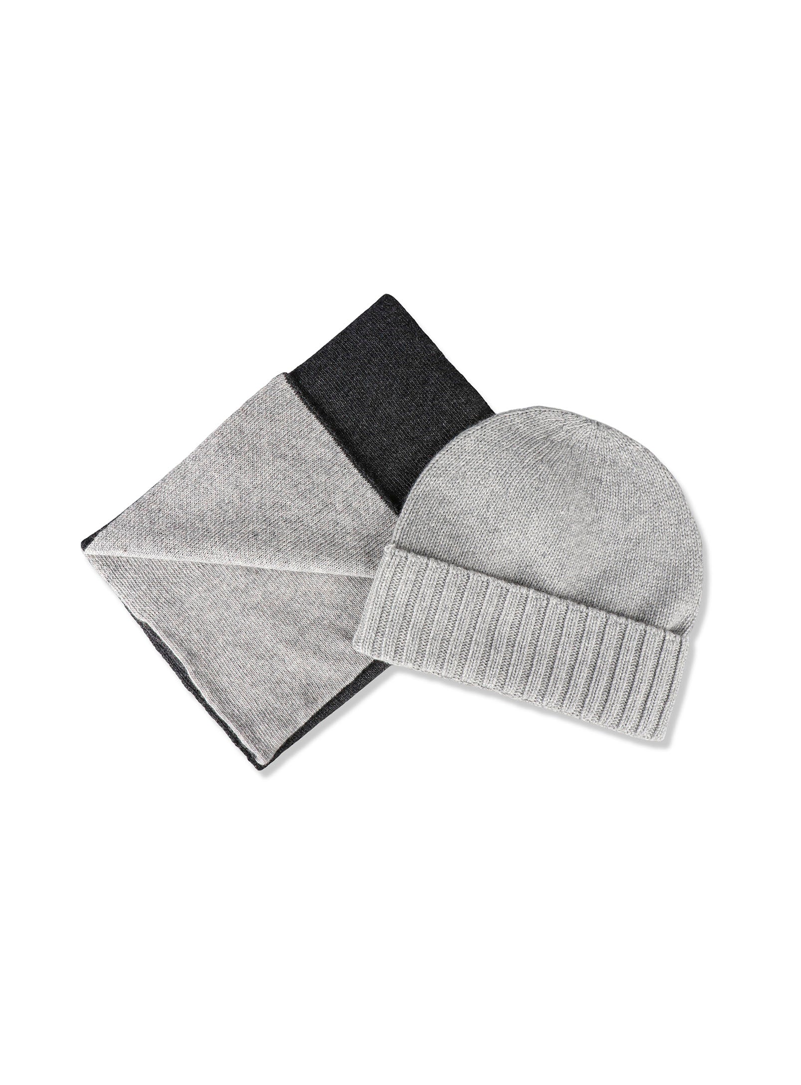 Beanie & Scarf Set - Light Grey