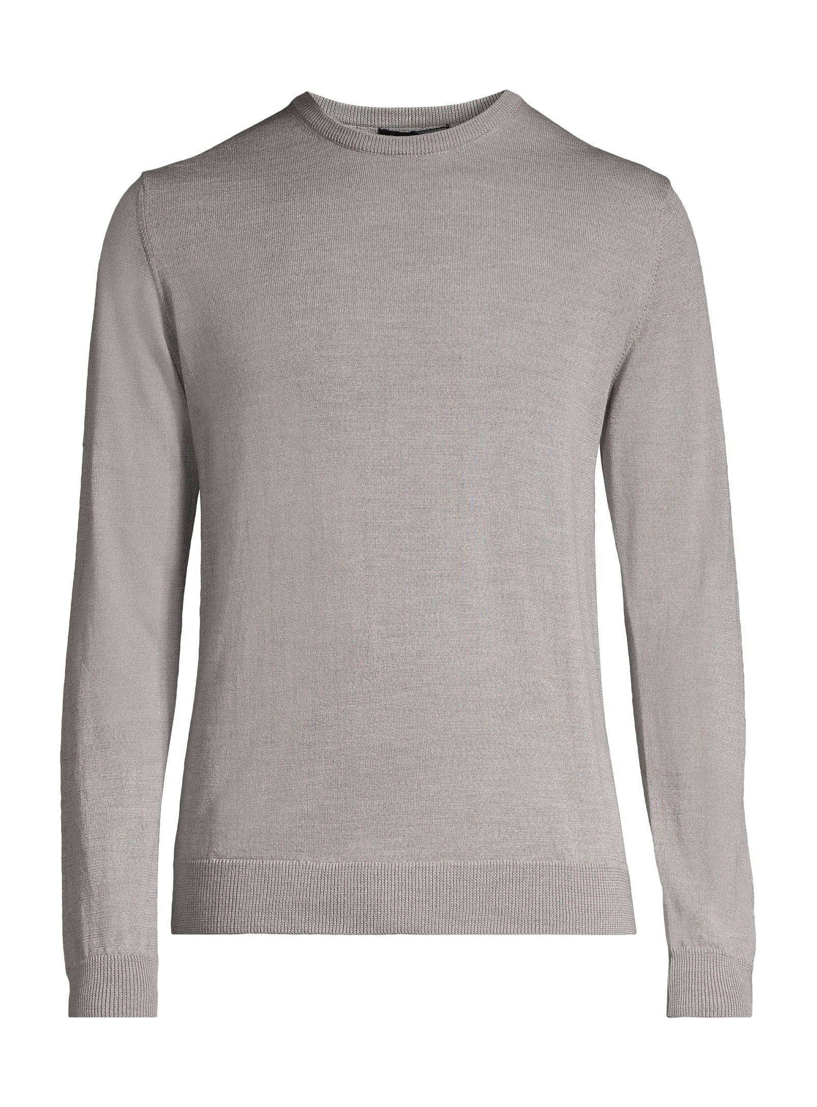100% Merino Wool Crewneck Sweater - Light Grey