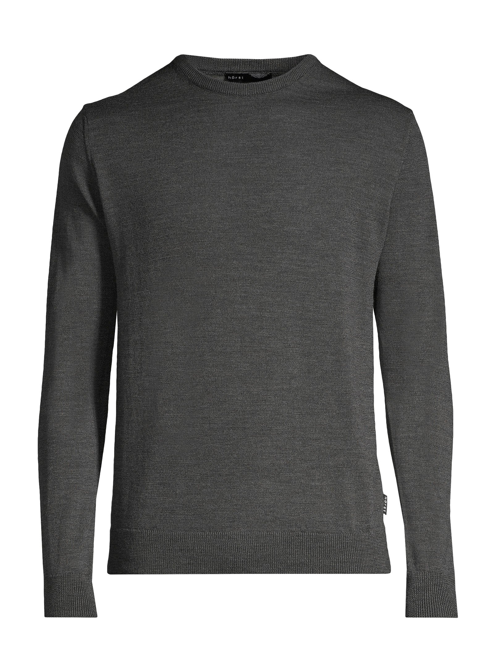 100% Merino Wool Crewneck Sweater - Charcoal