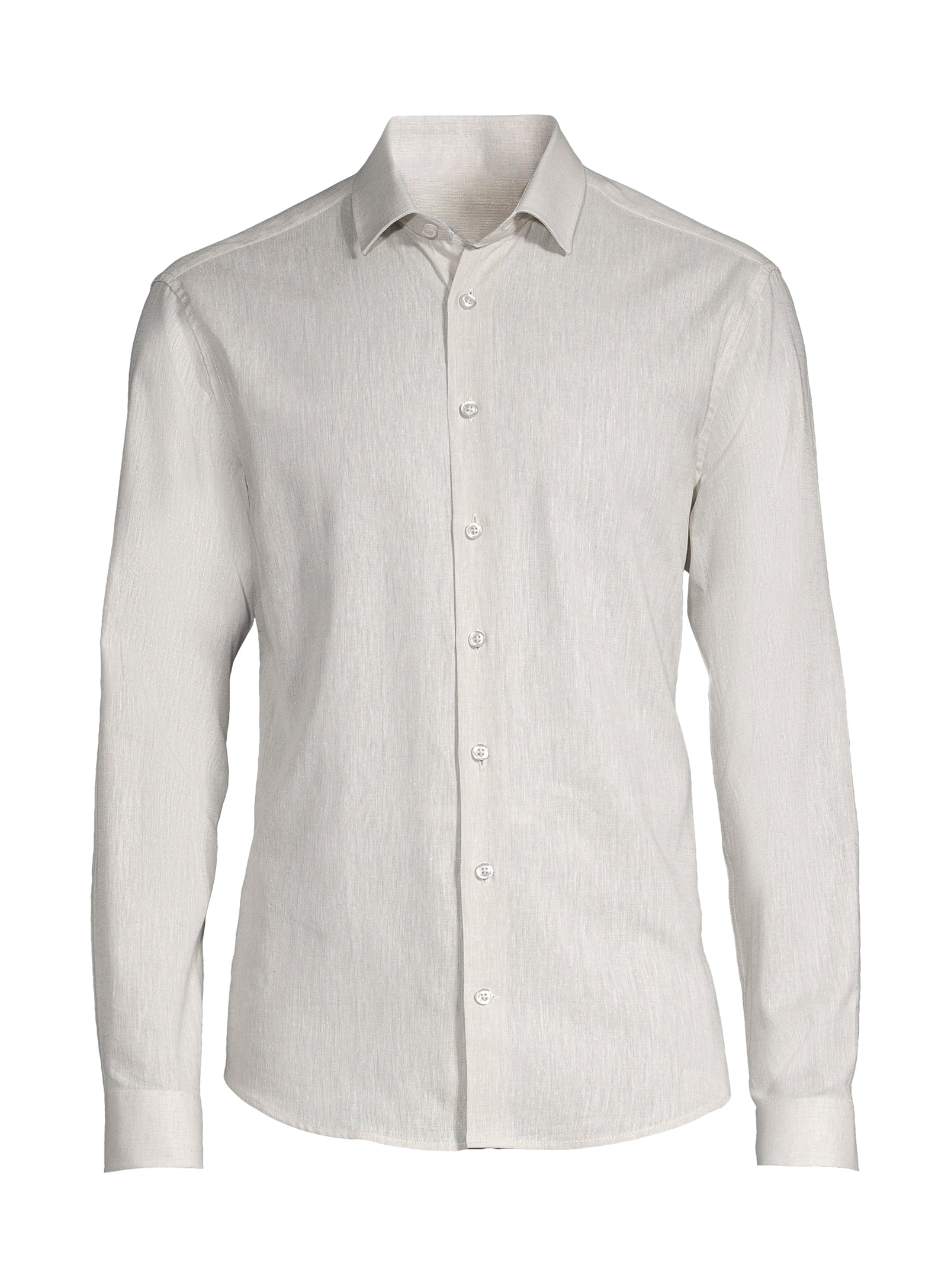 Chemise sport en coton et lin - Beige
