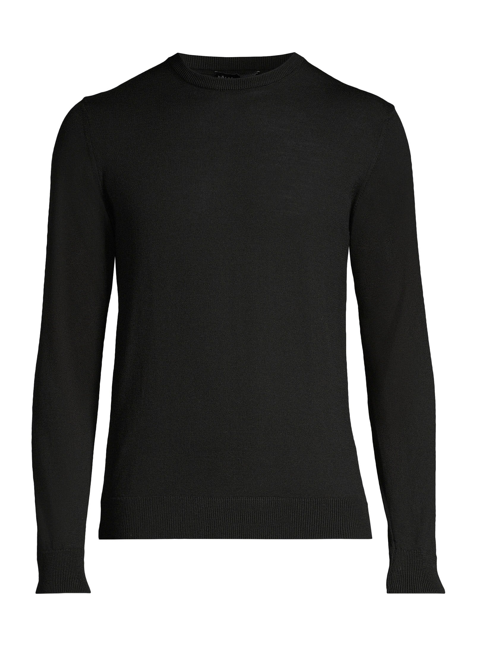 100% Merino Wool Crewneck Sweater - Black