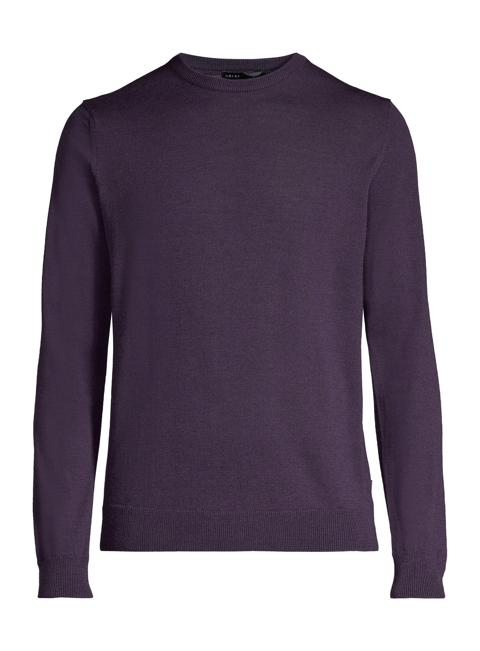 100% Merino Wool Crewneck Sweater - Plum