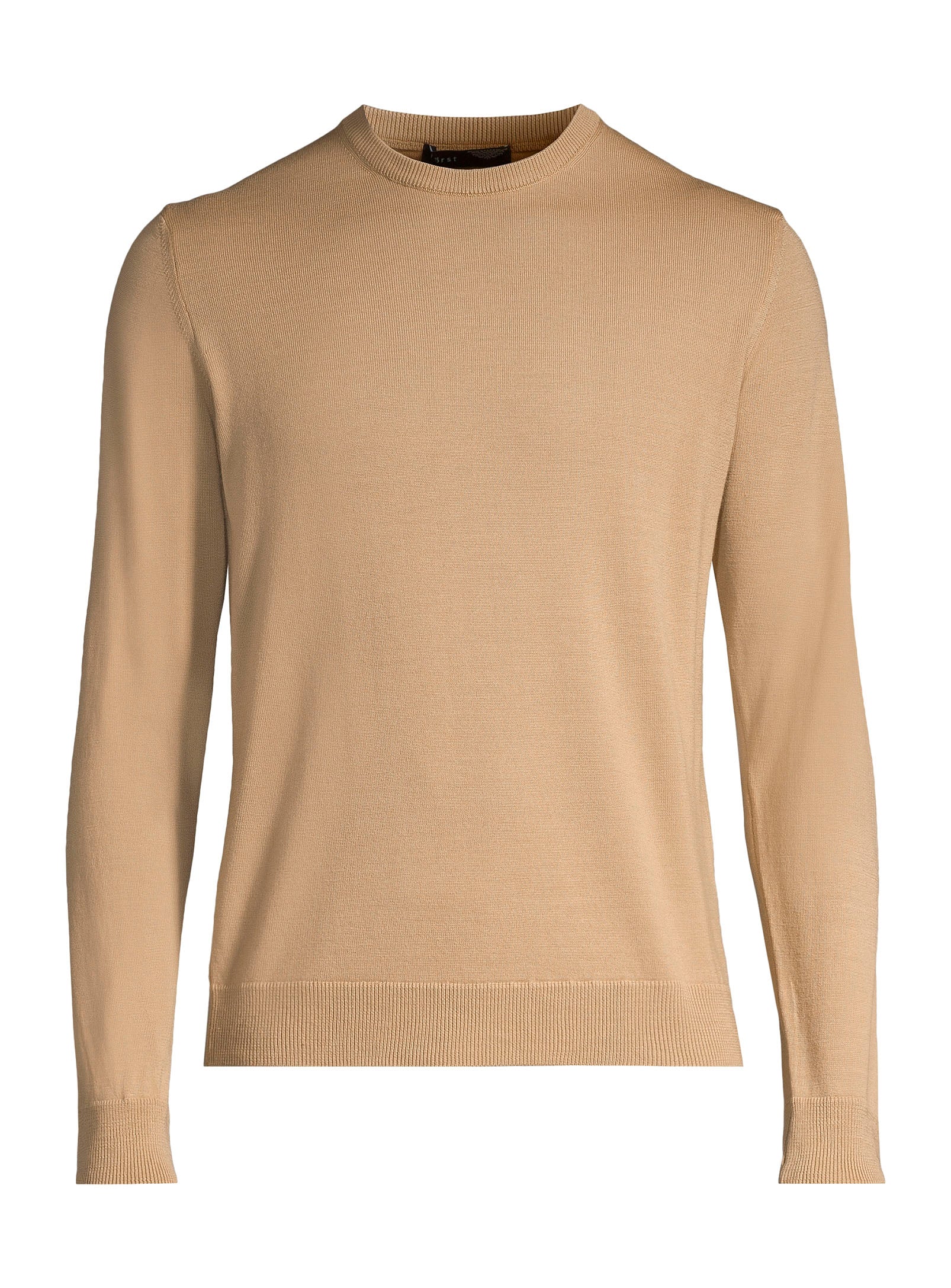 100% Merino Wool Crewneck Sweater - Camel