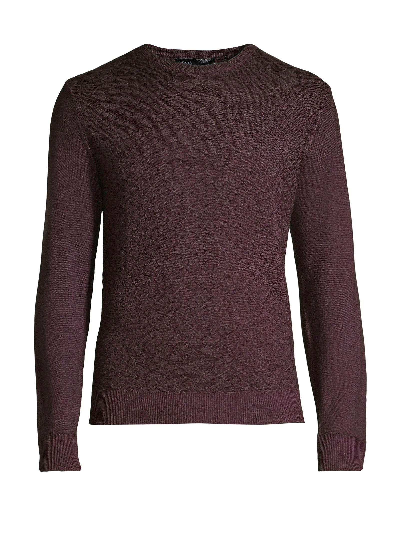 100% Merino Wool Crewneck Sweater - Bordeaux