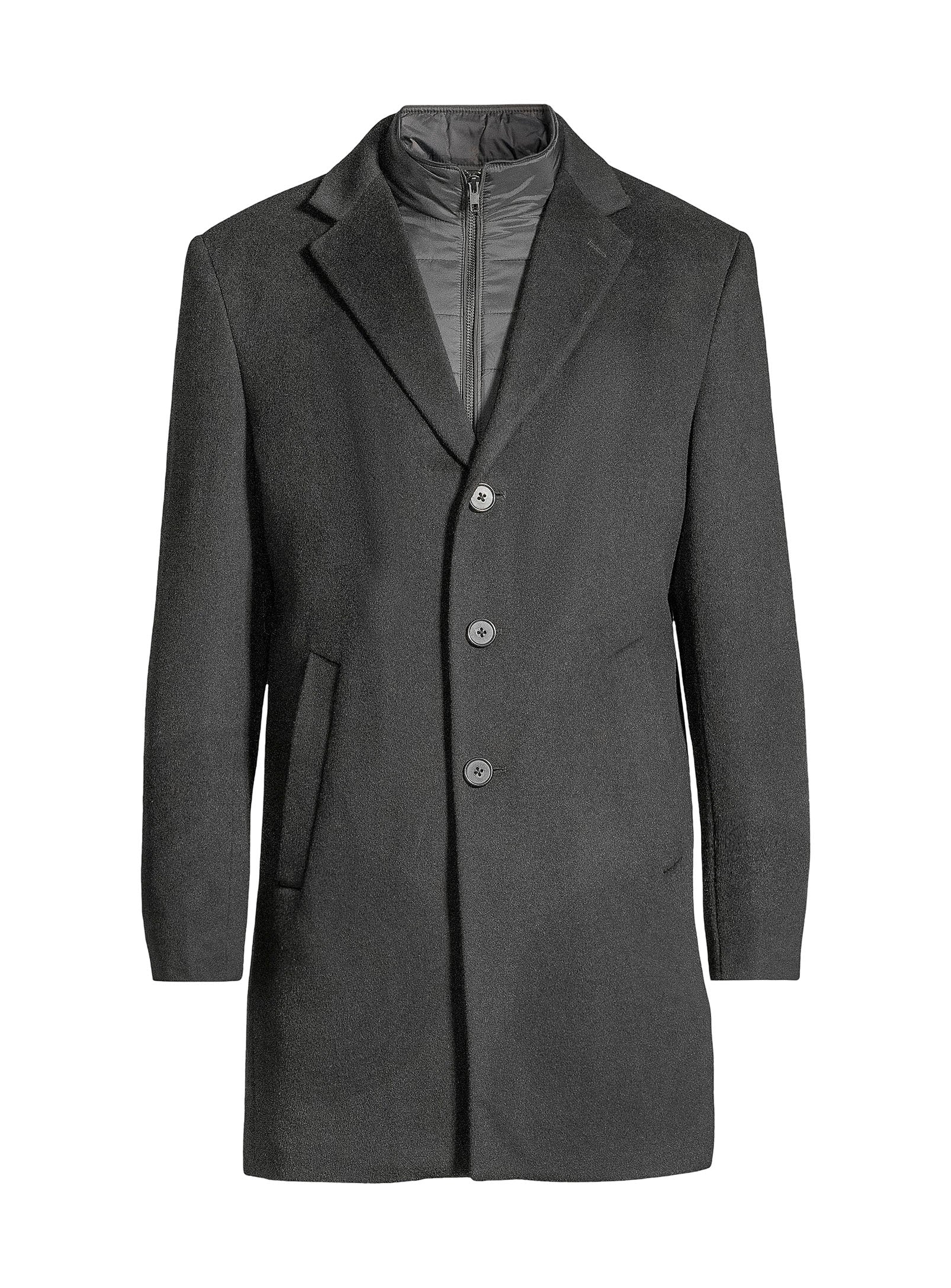 Dress coat with Removable Bib - Charcoal