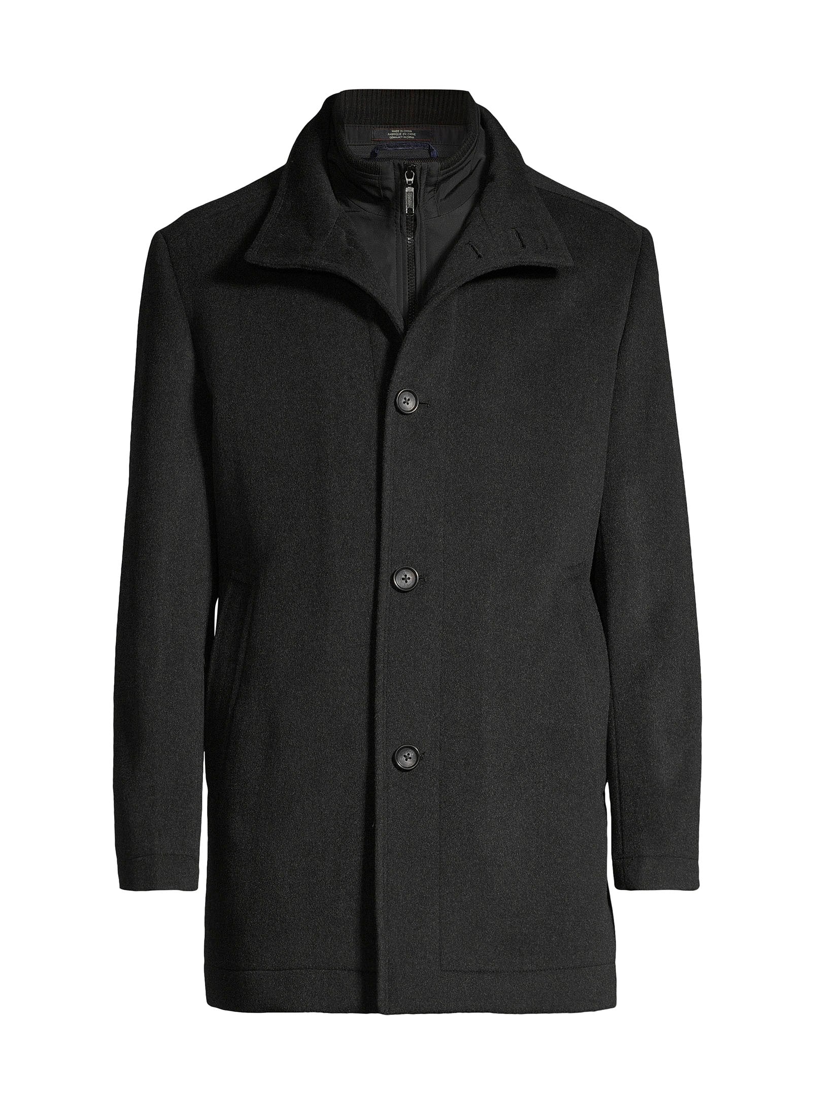 Wool & Cashmere Dress Coat - Charcoal