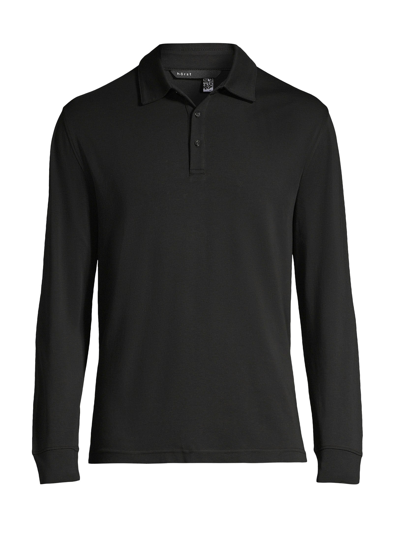 Solid Color Cotton Polo - Black