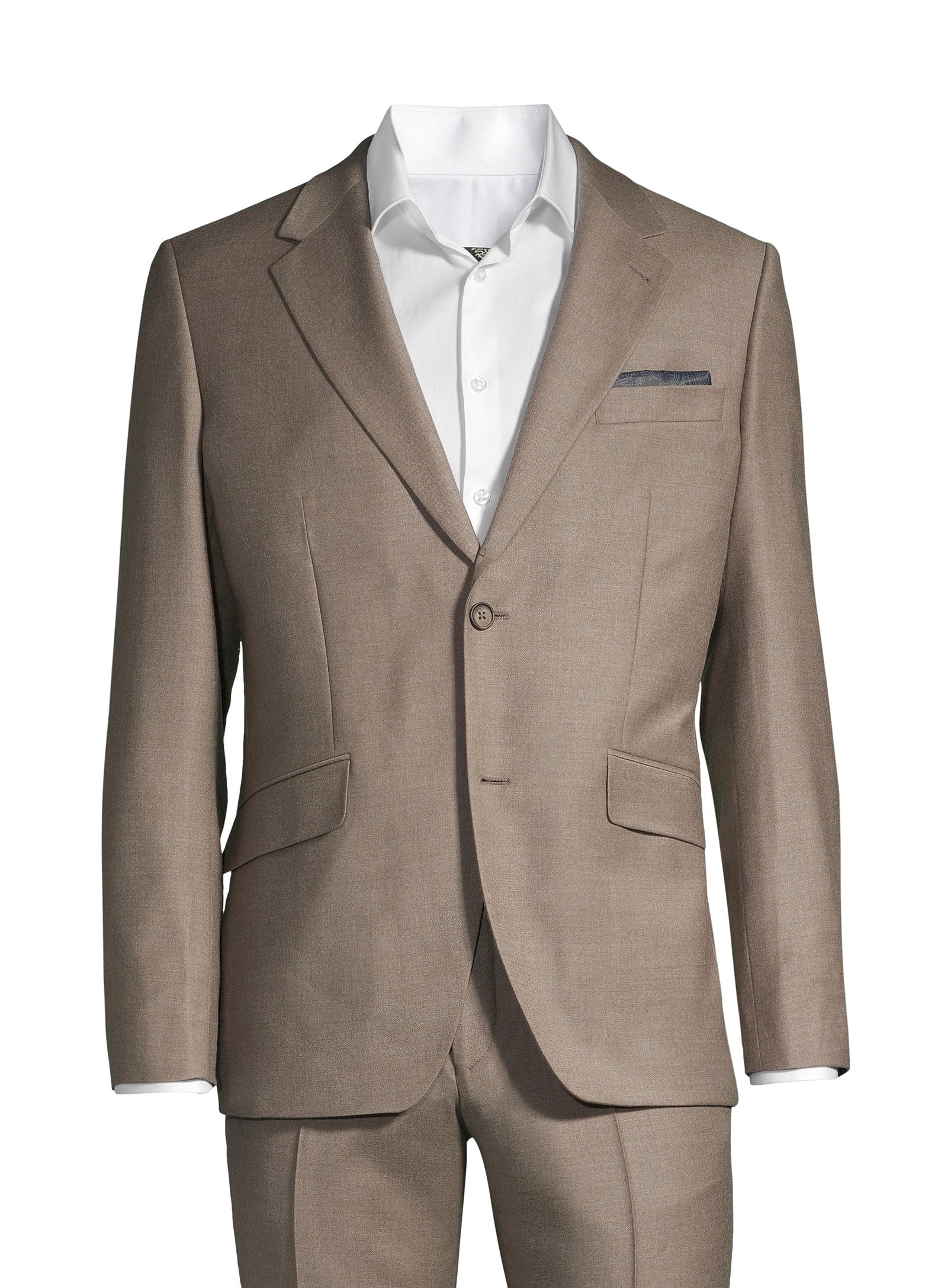 Wool Stretch Nested Suit - Taupe