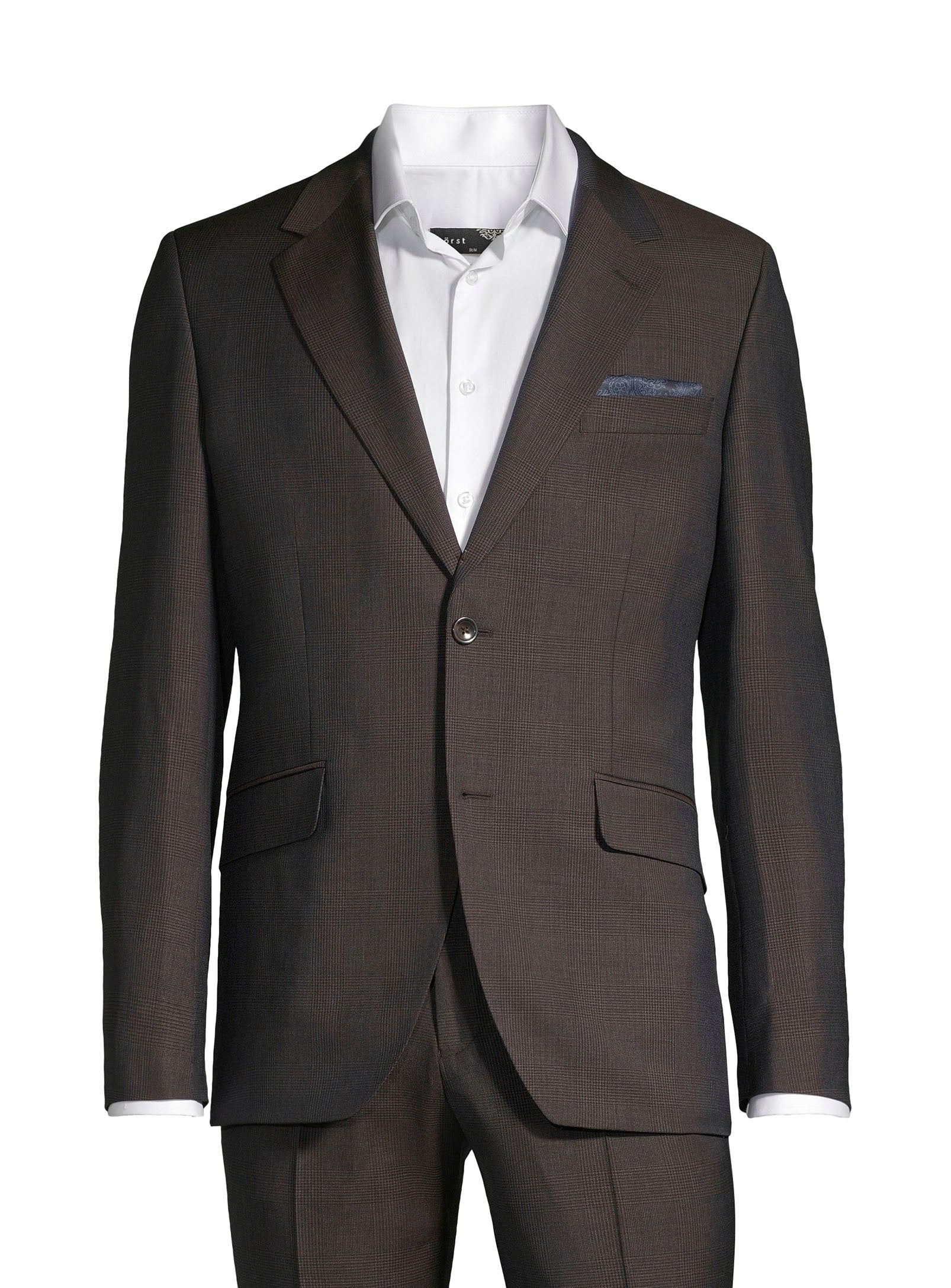 100% Virgin Wool Nested Suit - Brown