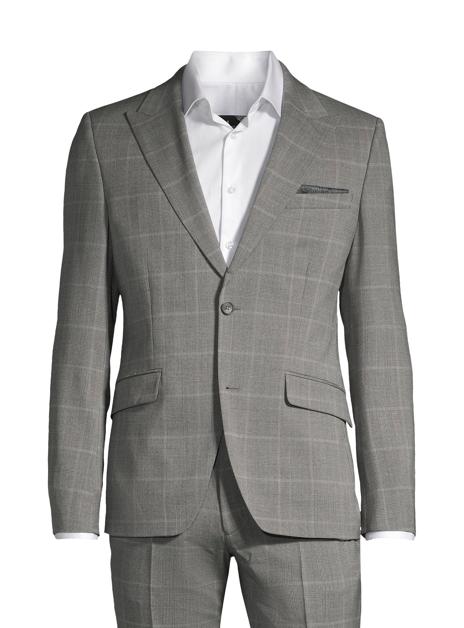 100% Virgin Wool Nested Suit - Light Grey