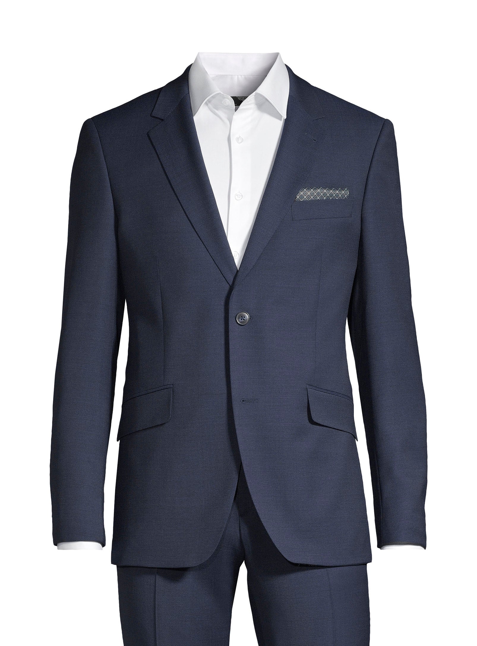 100% Virgin Wool Nested Suit - Navy
