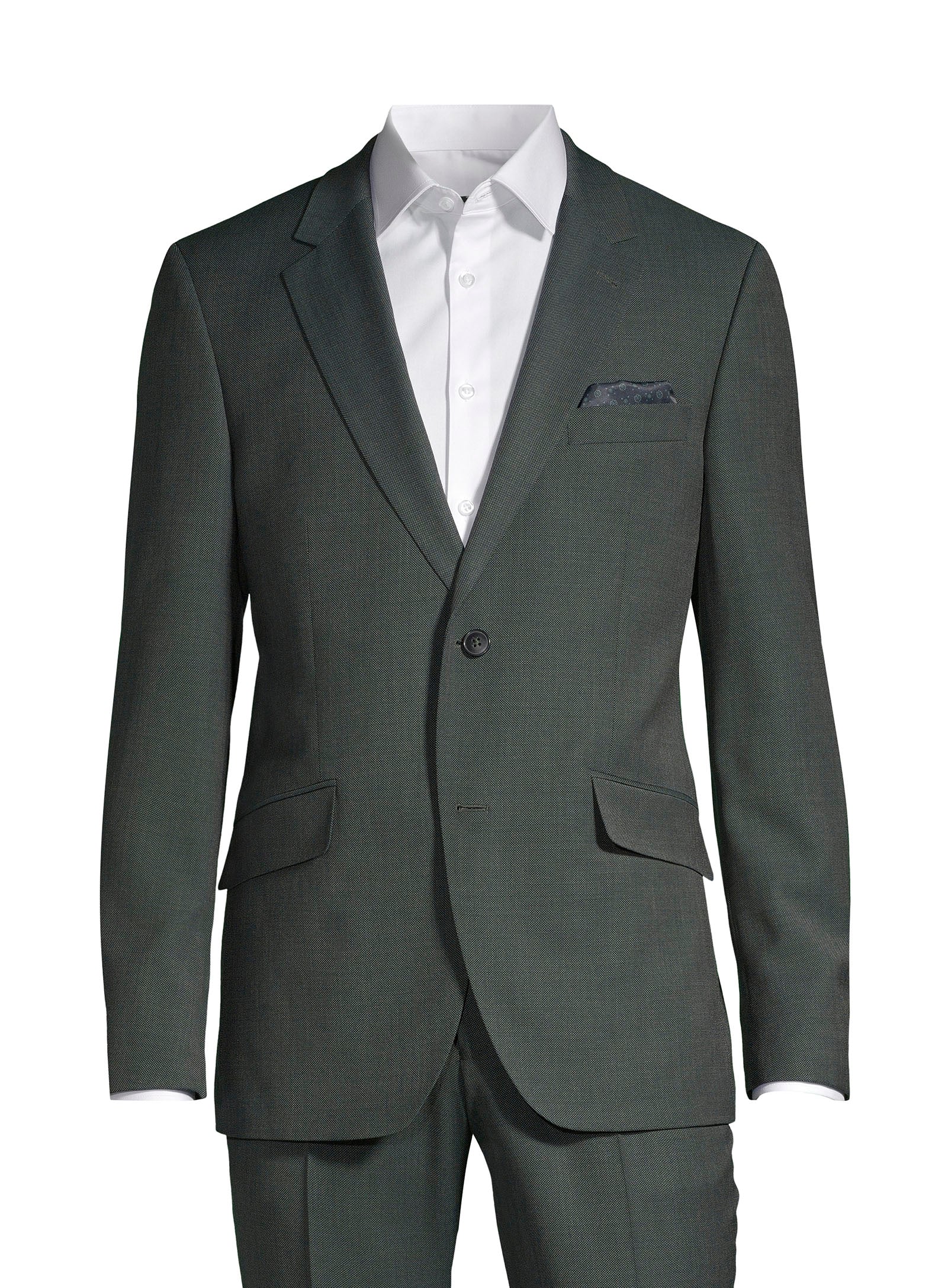 100% Virgin Wool Nested Suit - Dark Green