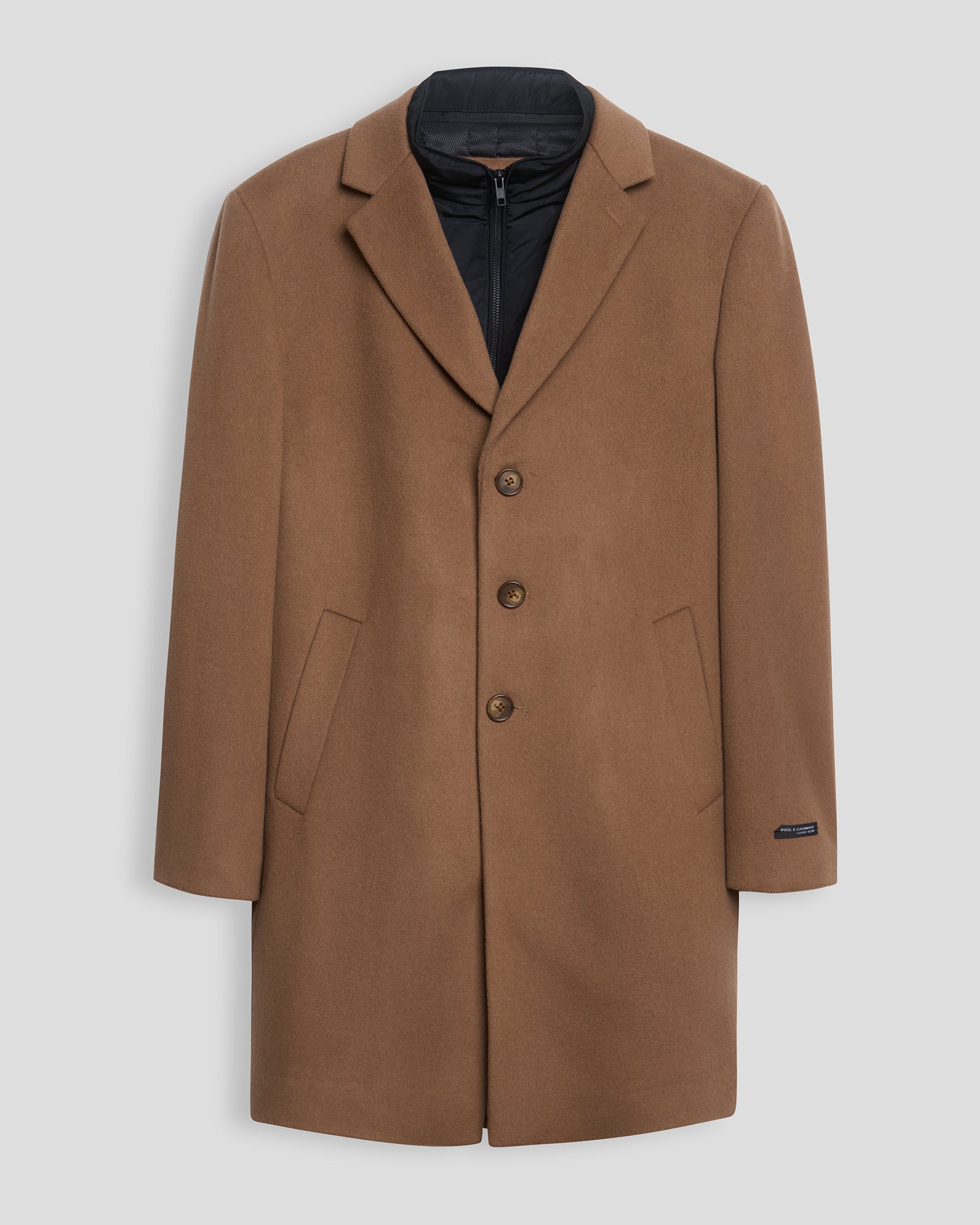 Manteau habillé avec plastron amovible – Camel