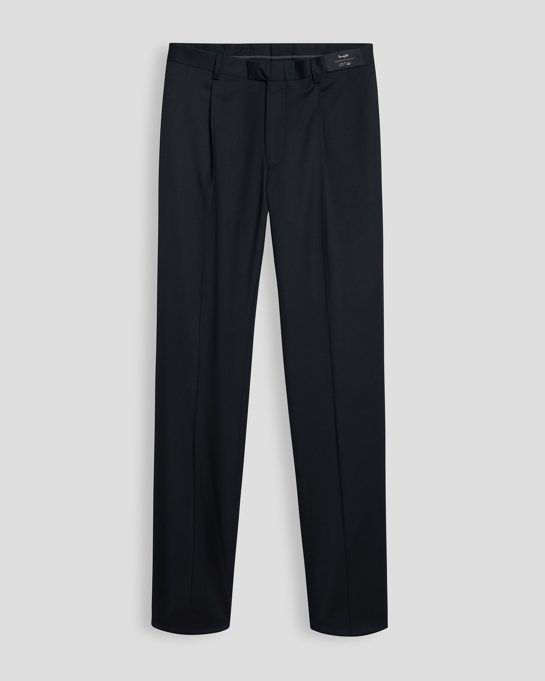 Essential Wool Pleated Dress Pants - Black