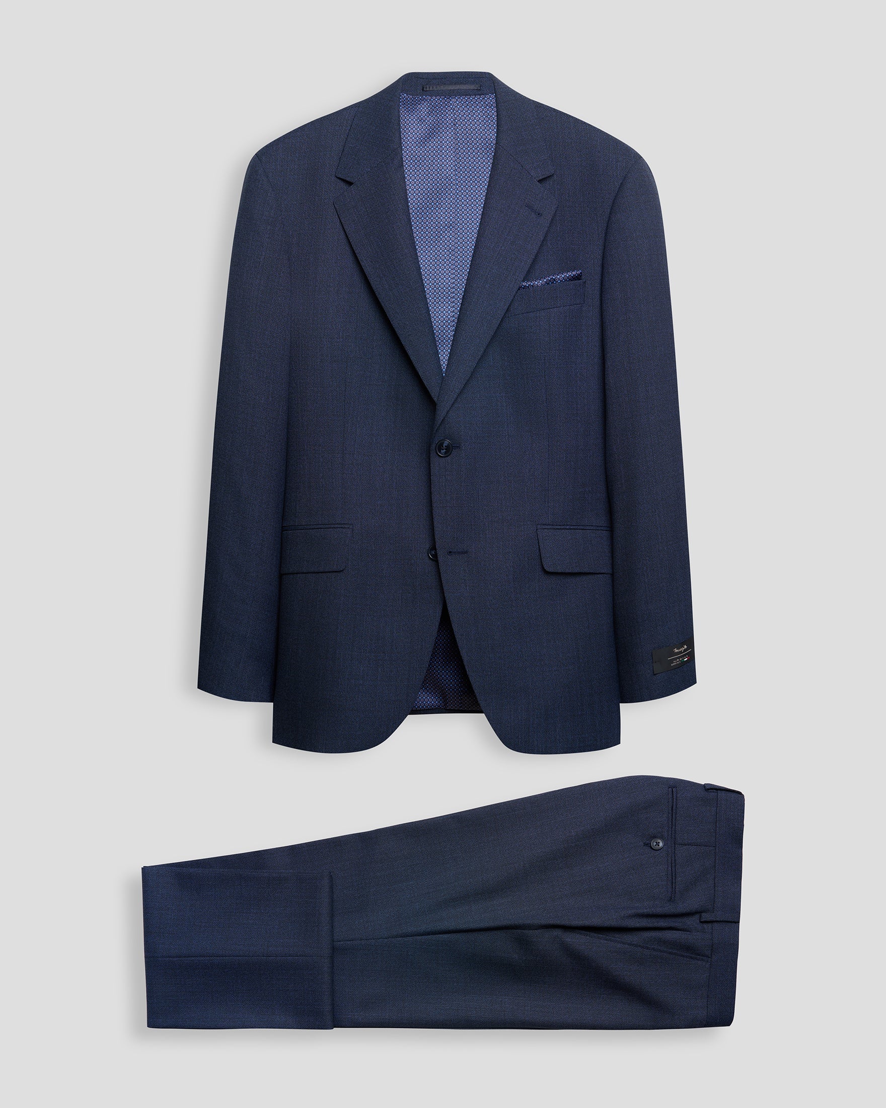 100% Virgin Wool Nested Suit  – Navy