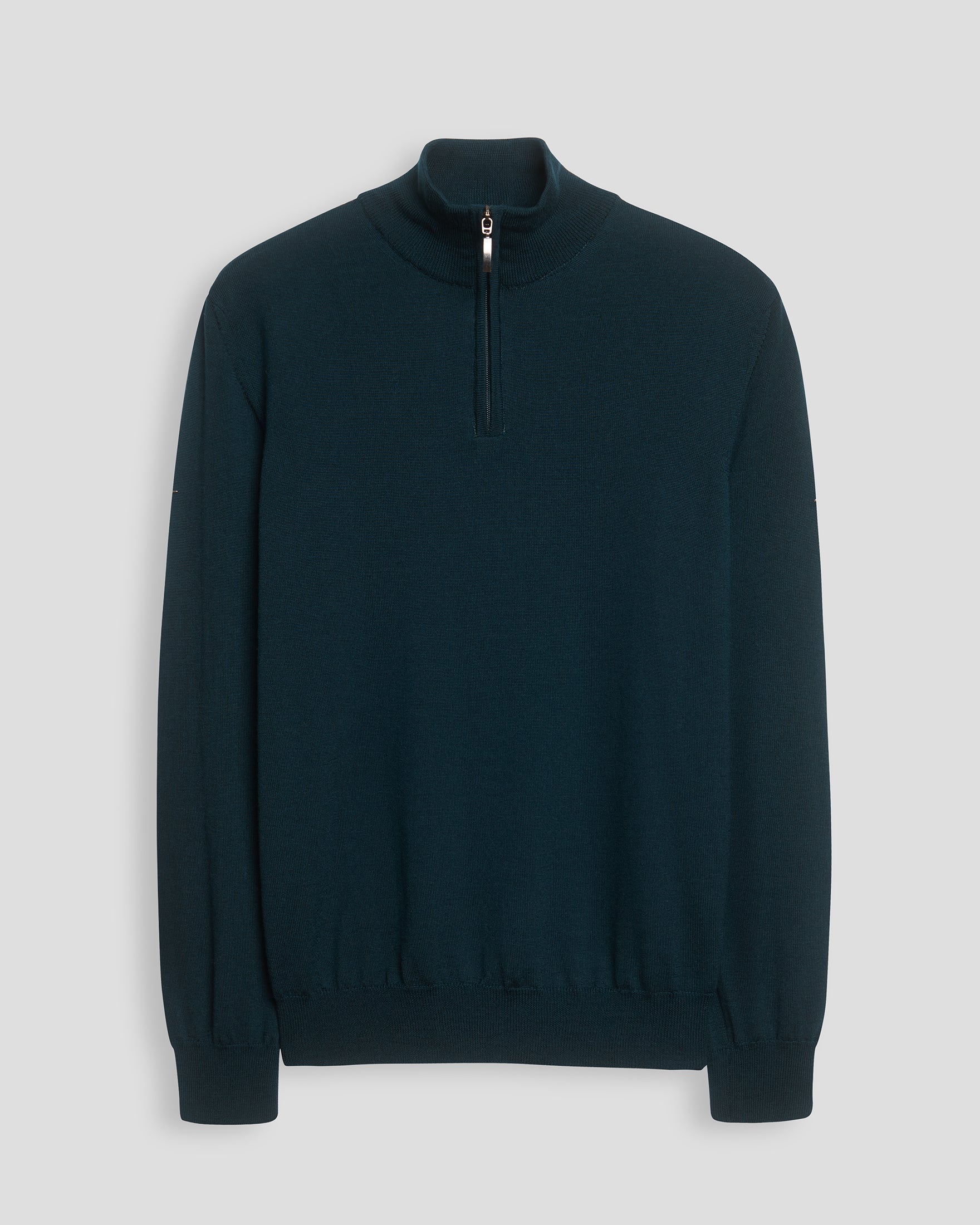 Chandail zippé à col montant 100 % Laine mérinos – Forêt