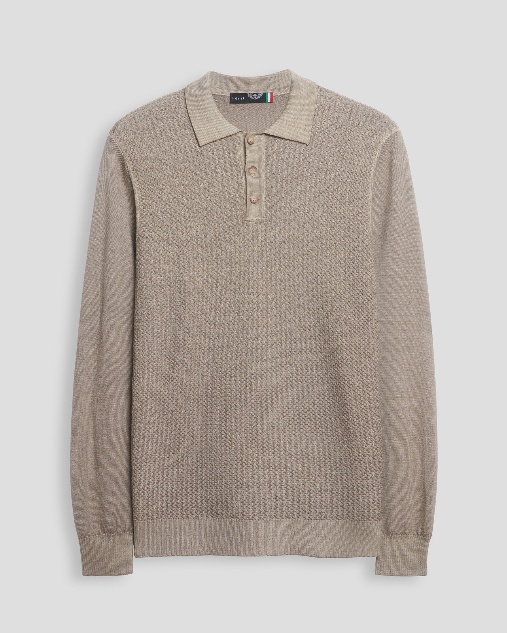Polo 100% Laine mérinos – TAUPE