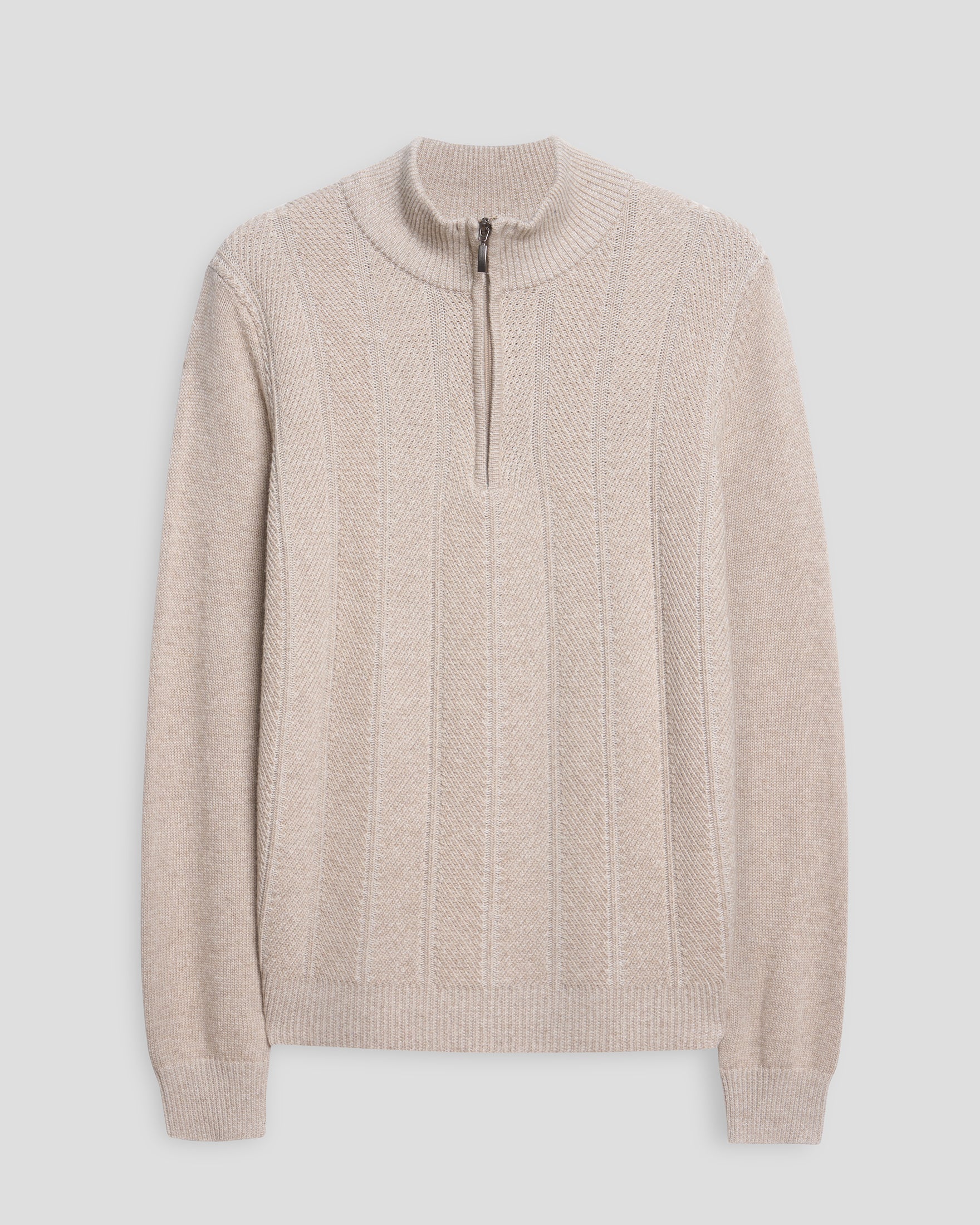 Chandail à col montant avec fermeture éclair 1/4 – BEIGE